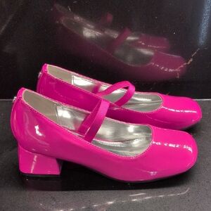 Nina Hot Pink Patent Block Heels